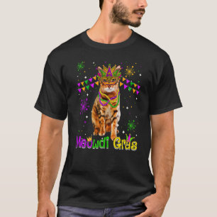Mardi Gras Cat Cute Bengal Cat Carnival Masker T-shirt