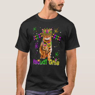 Mardi Gras Cat Cute Bengal Cat Carnival Masker T-shirt