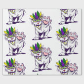 mardi gras cat funny kitten cadeaupapier (Vlak)