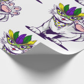 mardi gras cat funny kitten cadeaupapier (Hoek)