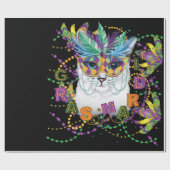 Mardi Gras Cat, Funny Mardi Gras Cadeaupapier (Vlak)