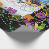 Mardi Gras Cat, Funny Mardi Gras Cadeaupapier (Hoek)