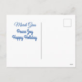 Mardi Gras Cat, Funny Mardi Gras Feestdagenkaart (Achterkant)