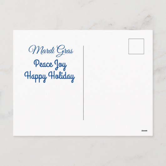 Mardi Gras Cat, Funny Mardi Gras Feestdagenkaart (Achterkant)