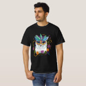 Mardi Gras Cat, Funny Mardi Gras T-shirt (Voorkant volledig)