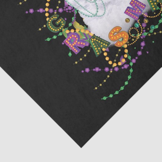 Mardi Gras Cat, Funny Mardi Gras Tissuepapier (Detail)