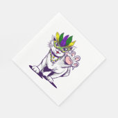 mardi gras cat grappig kitten servet (Hoek)