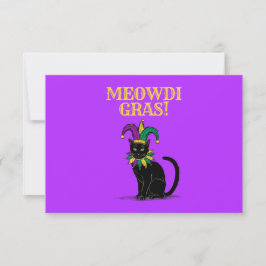 Mardi Gras Cat Invitation, Funny Meowdi Gras Kaart