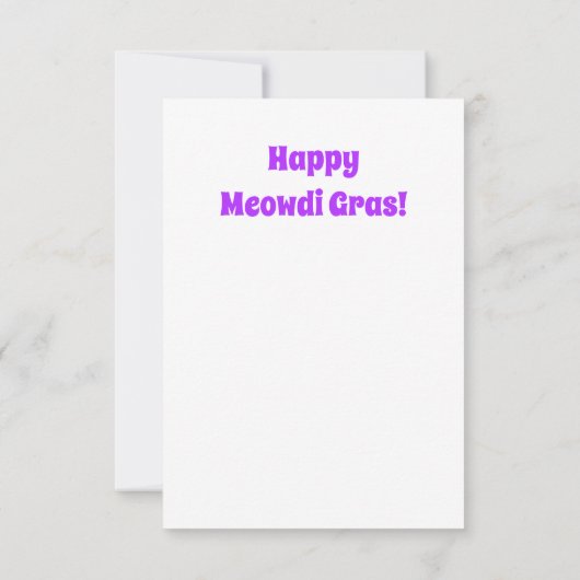 Mardi Gras Cat Invitation, Funny Meowdi Gras Kaart (Achterkant)