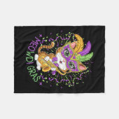 Mardi Gras Cat Lovers Fleece Deken (Voorkant (Horizontaal))