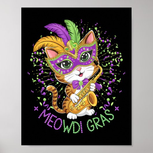 Mardi Gras Cat Lovers Poster (Voorkant)