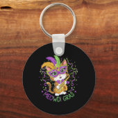 Mardi Gras Cat Lovers Sleutelhanger (Voorkant)