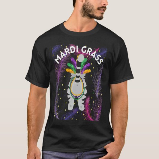 Mardi Gras Cat Mardi Gras Pun Meme Mardi Gras Bead T-shirt (Voorkant)