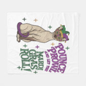 Mardi Gras Cat Pounce Proud Mask Art Fleece Deken (Voorkant (Horizontaal))