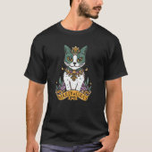 Mardi Gras Cat schattig speels ontwerp voor katten T-shirt (Voorkant)