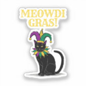 Mardi Gras Cat Sticker, Gras Pint Sticker (Voorkant)