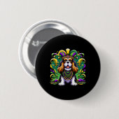 Mardi Gras Cavalier King Charles Spaniel Dog Jeste Ronde Button 5,7 Cm (Voorkant /achterkant)