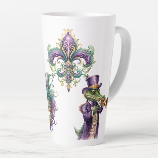 Mardi Gras Celebration Ceramic Latte Mug Latte Mok (Rechterhoek)