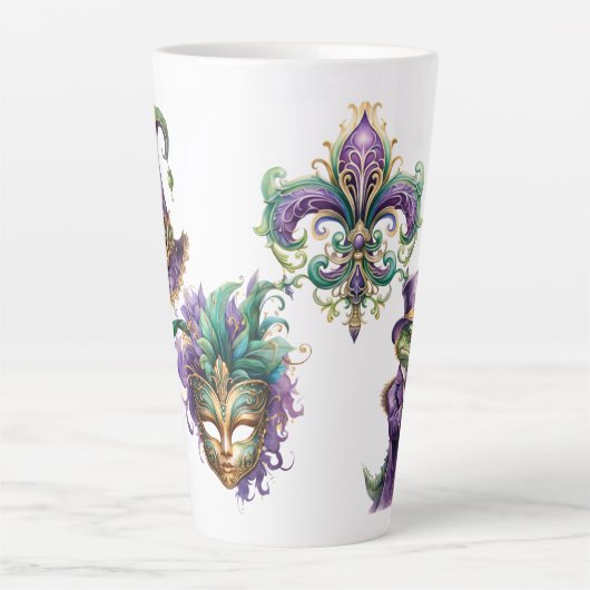 Mardi Gras Celebration Ceramic Latte Mug Latte Mok (Voorkant)