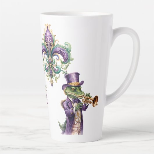  Mardi Gras Celebration Ceramic Latte Mug Latte Mok (Rechts)