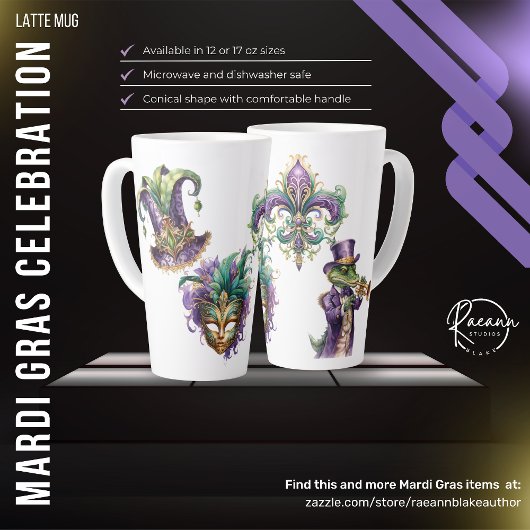  Mardi Gras Celebration Ceramic Latte Mug Mok