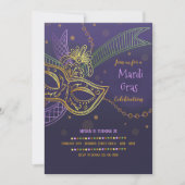 Mardi Gras Celebration Invitation Kaart (Voorkant)