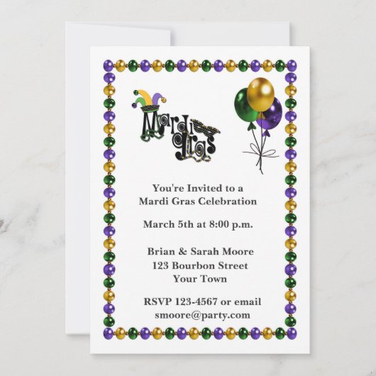 Mardi Gras Celebration Kaart (Voorkant)