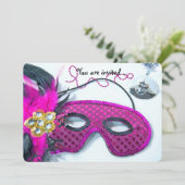 Mardi Gras Celebration Uitnodigen Kaart (Staand voorkant)