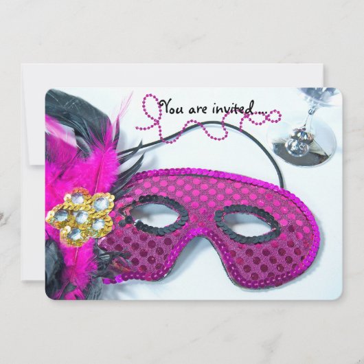 Mardi Gras Celebration Uitnodigen Kaart (Voorkant)