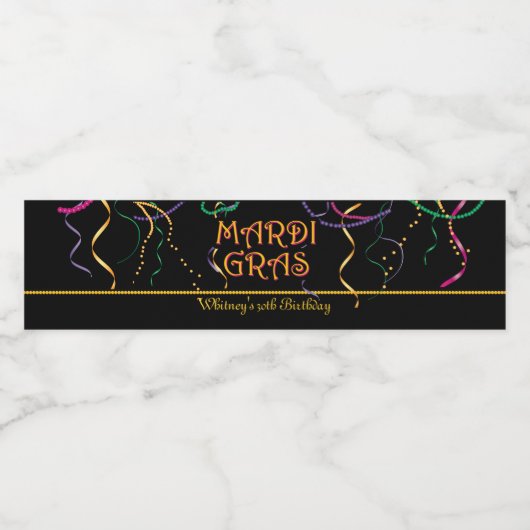 Mardi Gras Celebration Waterfles Etiket (Enkel label)