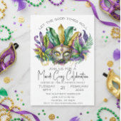 Mardi Gras Celebration Waterverf Masker Kaart
