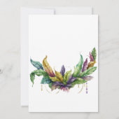 Mardi Gras Celebration Waterverf Masker Kaart (Achterkant)