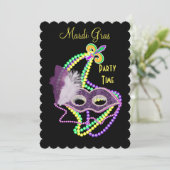 Mardi Gras Celebrations Fancy Maskerpartij Kaart (Staand voorkant)