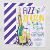 Mardi Gras Champagne uitnodiging (Voorkant / Achterkant)