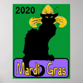 Mardi Gras Chat Noir, bewerk datum Poster