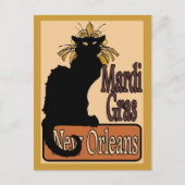 Mardi Gras Chat Noir Briefkaart (Voorkant)