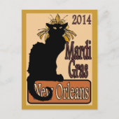Mardi Gras Chat Noir Briefkaart (Voorkant)