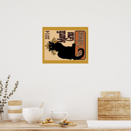 Mardi Gras Chat Noir Poster (Keuken)