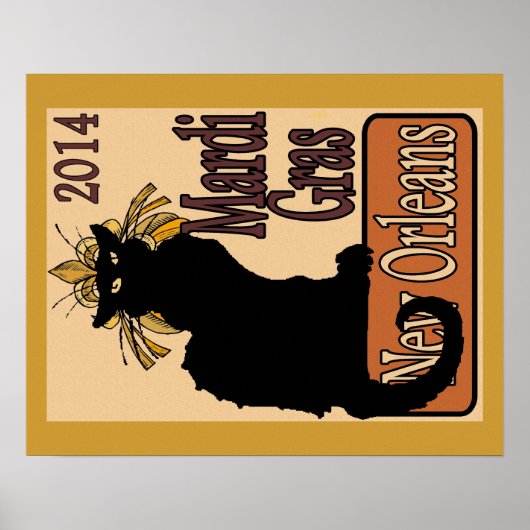 Mardi Gras Chat Noir Poster (Voorkant)
