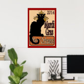 Mardi Gras Chat Noir Poster (Thuiskantoor)