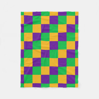 Mardi Gras Checker Blanket Fleece Deken