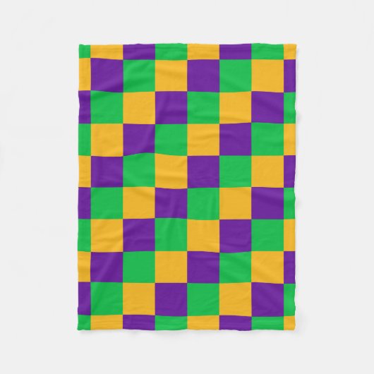 Mardi Gras Checker Blanket Fleece Deken (Voorkant)