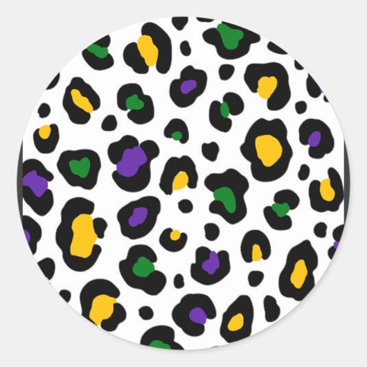 Mardi Gras Cheetah Stickers (Voorkant)