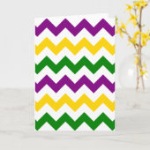 Mardi Gras Chevron Kaart (Gele Bloem)
