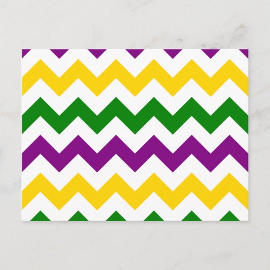 Mardi Gras Chevron Patroon Briefkaart (Voorkant)