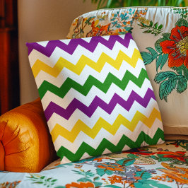 Mardi Gras Chevron Patroon Kussen
