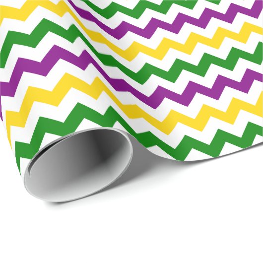 Mardi Gras Chevron Pattern Cadeaupapier (Rol Hoek)