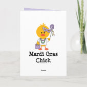 Mardi Gras Chick Wenskaart Kaart (Achterkant)