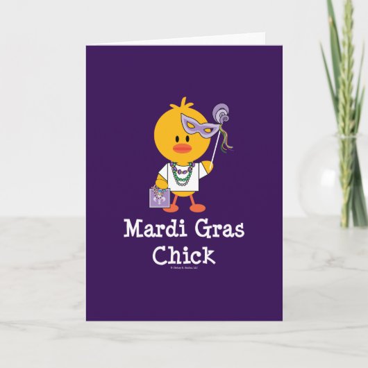 Mardi Gras Chick Wenskaart Kaart (Voorkant)