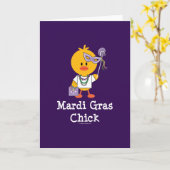 Mardi Gras Chick Wenskaart Kaart (Gele Bloem)